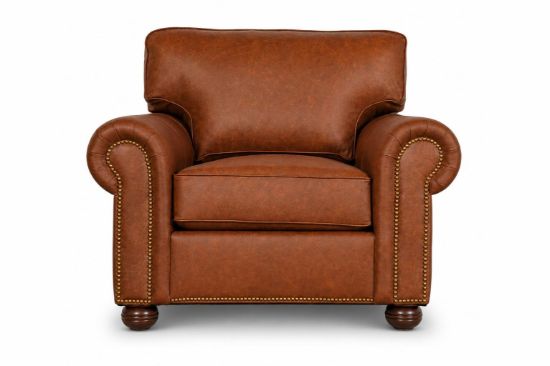 Lux and Borough Hamilton style custom accent armchair featuring crisp, structured shelter-style track arms, an integrated tailored backrest, a plush deep-seated cushion, and clean square tapered legs.