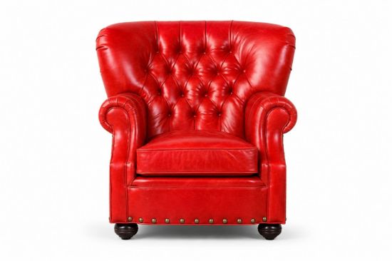Lux and Borough Livingston style custom accent chair featuring a structured Lawson silhouette, low square track arms, a plump tight backrest, a thick box seat cushion, and dark square tapered wood legs.